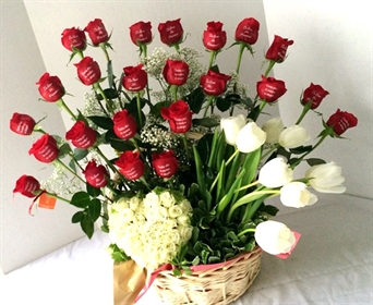 CN-031 24 rosas y tulipanes -> Click para detalles