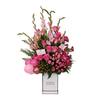 SRP-0123 VAL Joyful pinks (10 rosas)