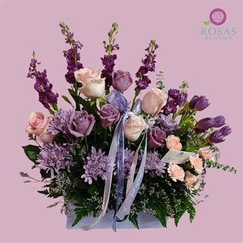 RPMD25-08 Royal Palace (8 rosas + tulips)