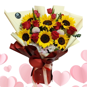 RPVAL-0023 Wild about you (6 rosas y girasoles) HT