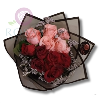 SRP-0148 Tierna y Apasionada (12 rosas en 2 colores)