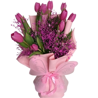HT-148 Fantasía Rosada (10 tulips)